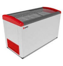Ларь морозильный GELLAR FG 500 E гнутое стекло (-12...-25) красный